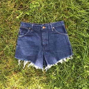 Cut off Wranglers denim shorts